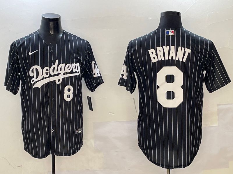 Men Los Angeles Dodgers #8 Bryant Black Stripe Jointly Name 2025 Nike MLB Jersey style 11
